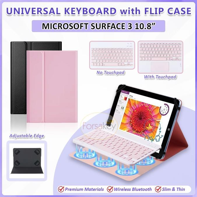 Microsoft Surface 3 10.8 Inch 10.8" Tab Tablet Windows ( PINK & HITAM ) Wireless Bluetooth Keyboard 
