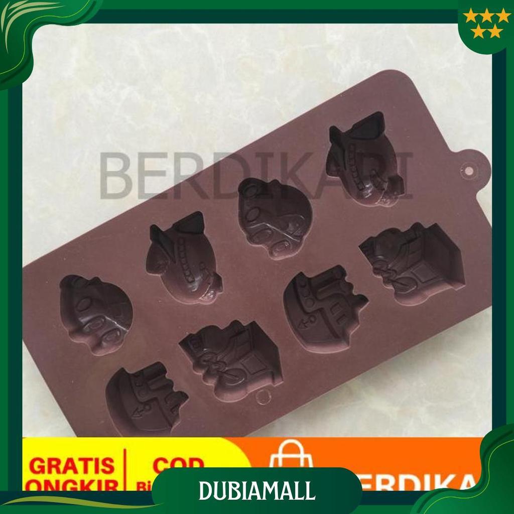Berdikari Isi 8 Cetakan Jelly Puding Coklat Permen Kue Nugget Fondant Silikon Agar Karakter Motif Tr