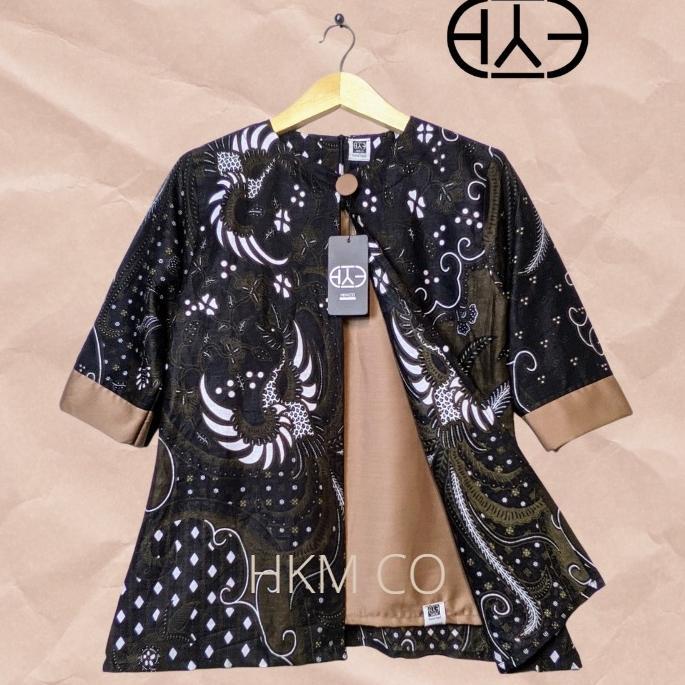 CUCI GUDANG BLUS BATIK TERBARU WANITA VINTAGE IBU KANTORAN MODERN BAHAN KATUN HALUS LENGAN 3/4