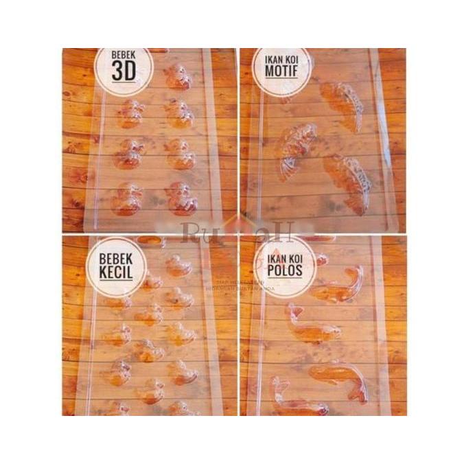 TERLARIS Cetakan MIKA Puding Agar Cokelat Coklat Praline HEWAN BEBEK IKAN KOI Plastik gratis ongkir
