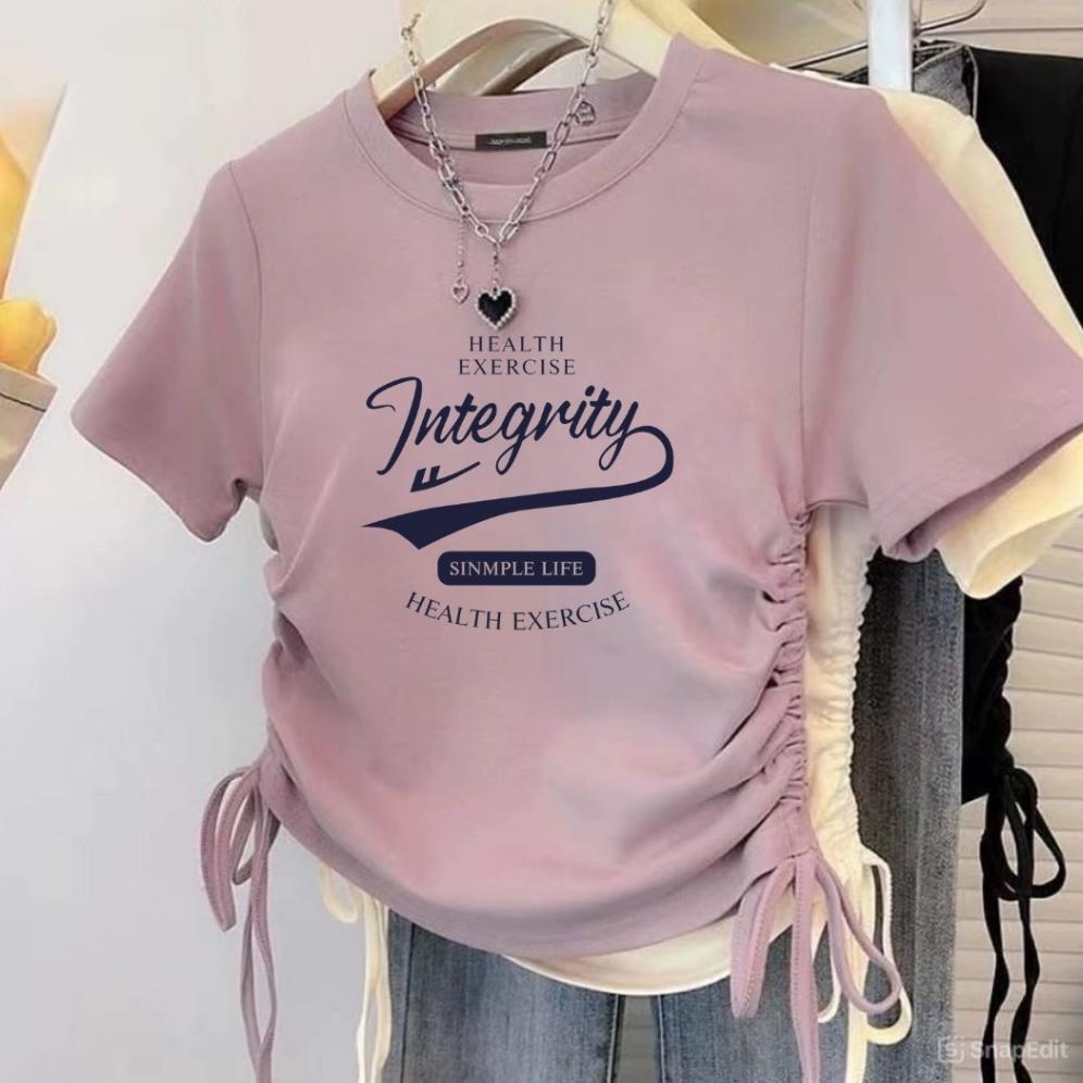 CUCI GUDANG TSHIRT INTEGRITY BAJU KAOS SERUT WANITA CROP TOP BAJU KAOS WANITA KEKINIAN - KAOS WANITA