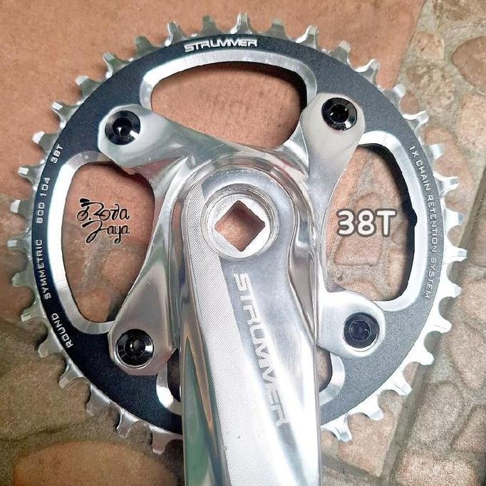 38T SILVER CHAINWHEEL GIR CRANK SINGLE SPEED STRUMMER ALLOY BCD104 ARM 170mm