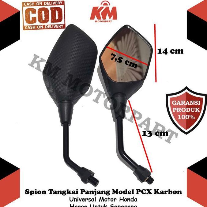 Spion PCX Carbon Variasi Tangkai Panjang Universal Honda Beat Vario Scoopy Genio