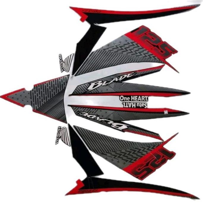 Stiker Striping Motor Blade 125 2016 Hitam Merah List Body Motor Standar Honda Berkualitas Motorcycl