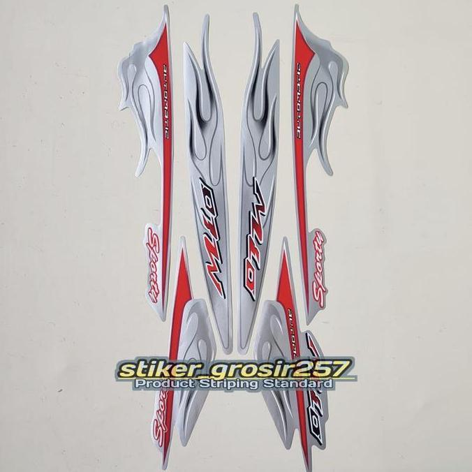STIKER STRIPING & LIS BODY MOTOR MIO SPORTY 2006 2007 MIO API WARNA SILVER Motorcycle