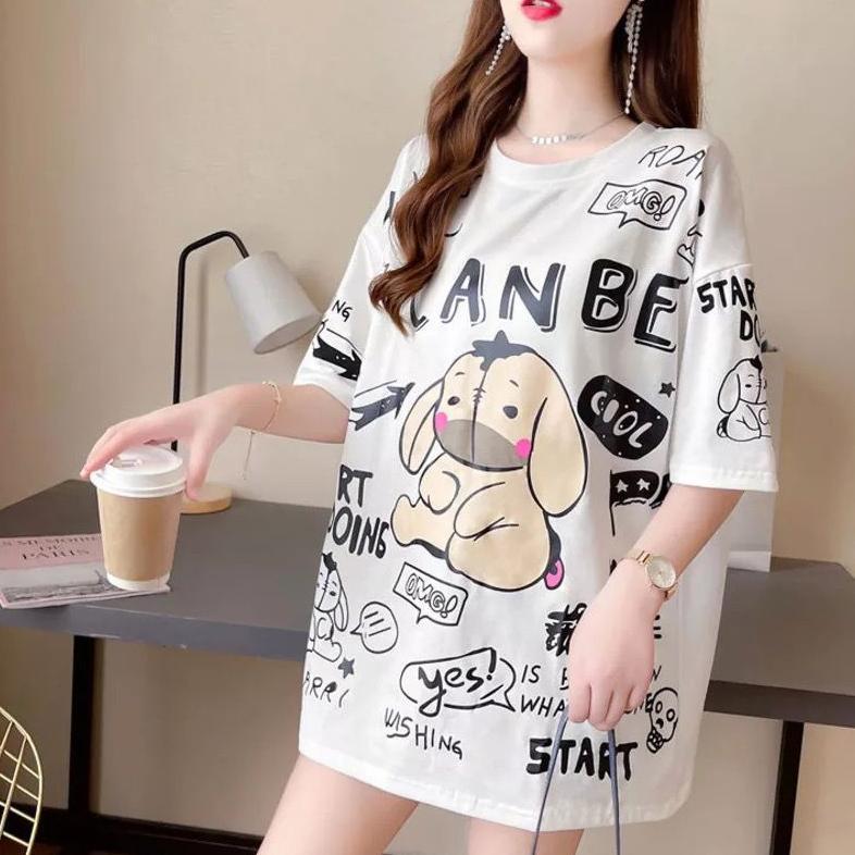 FLASH SALE DAMAI FASHION  -  BAJU ATASAN KAOS JUMBO WANITA - BIG SIZE IYOR IYOR - KONVEKSI ASLI JUMB