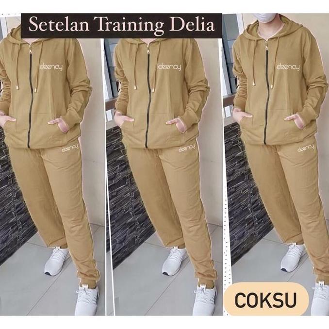 WWW2 - Setelan Training Delia Hoodie L, XL, XXL, 3XL, 4XL / Training Wanita Jumbo/ Baju Olahraga Mus