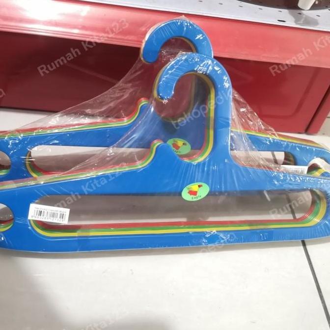 TERLARIS GANTUNGAN BAJU EAGLE PLASTIK 12 PCS/HANGER BAJU/GANTUNGAN BAJU WARNA