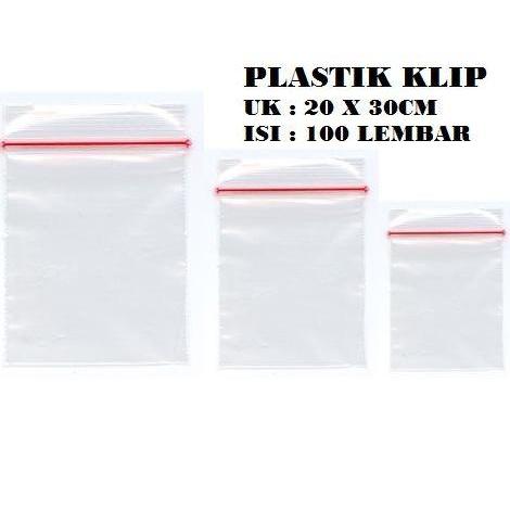 Xfood- Kantong Plastik Klip Kp Ukuran 20X30 / 20 X 30 Cm Bening 100 Lembar