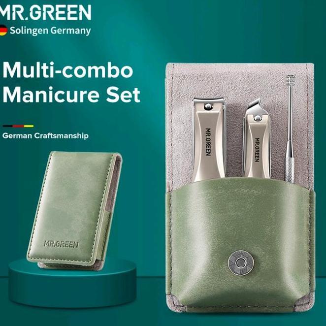 Mr.Green Manicure Set Stainless Portable Nail Clipper Emerald Green