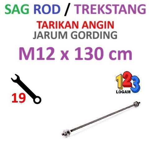M12 x 130 cm Baut Trekstang, Sag Rod Tarikan Angin, Jarung Gording