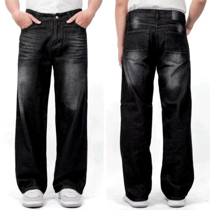 celana panjang baggy pants cowok celana jeans panjang pria celana baggy pants Korean Denim Basic Nya
