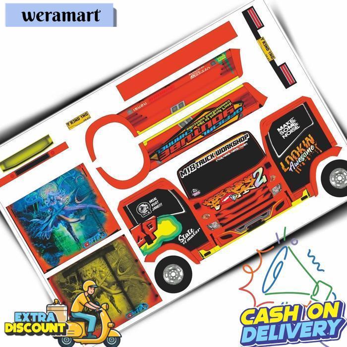 Pola Stiker Miniatur Truk Oleng Isuzu Giga Trending Topic 02 (45 Cm)