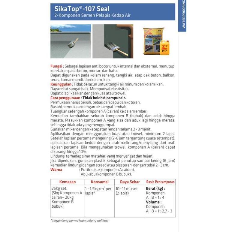 Sika Top Seal 107 Sikatop Seal Semen Waterproofing Mortar Water Proof