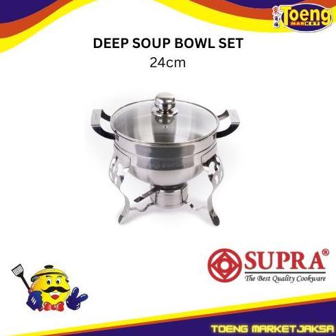 WADAH PRASMANAN / DEEP SOUP BOWL SET 24cm TTP KACA SUPRA
