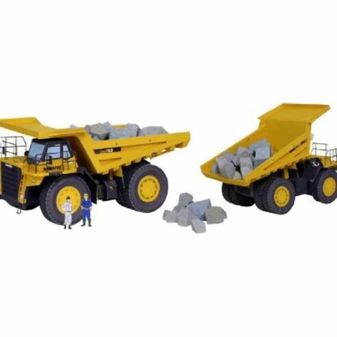 (Mainan Kertas) DIY Papercraft Lembar Pola Kendaraan Proyek DUMP TRUCK BC Paper 160gsm