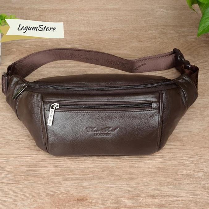 NEW CHEST BAG PRIA KULIT SAPI IMPORT TAS PINGGANG WAISTBAG KULIT KEKINIAN DAN MODERN KANVAS ORI
