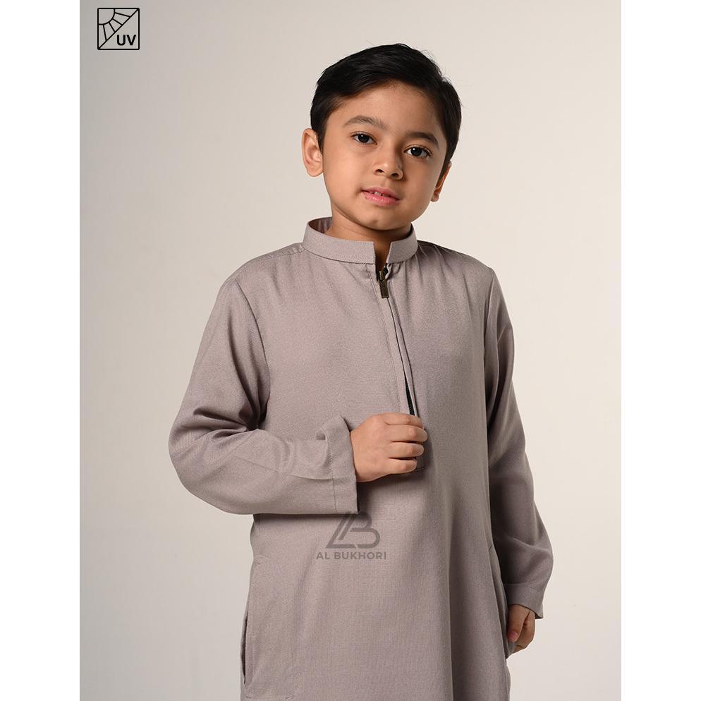 FAVORIT AL BUKHORI - ANTI UV JUBAH ANAK GAMIS LAKI LAKI THOBE PREMIUM 4 - 12 TAHUN LENGAN PANJANG - 