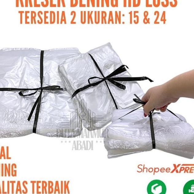 Kantong Plastik Kresek Hd Los Putih Bening Kiloan 15 24/1 Ikat / Kantong Plastik Kiloan/Kantong Kres