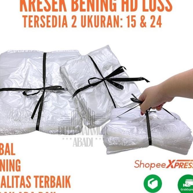 Kantong Plastik Kresek Hd Los Putih Bening Kiloan 15 24/1 Ikat / Kantong Plastik Kiloan/Kantong Kres