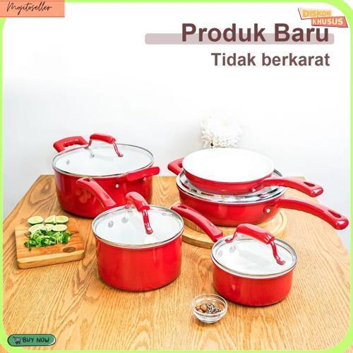 Panci 1 Pcs  Tutup Kaca Serbaguna Panci Set Lengkap Stainless Steel Laris Manis