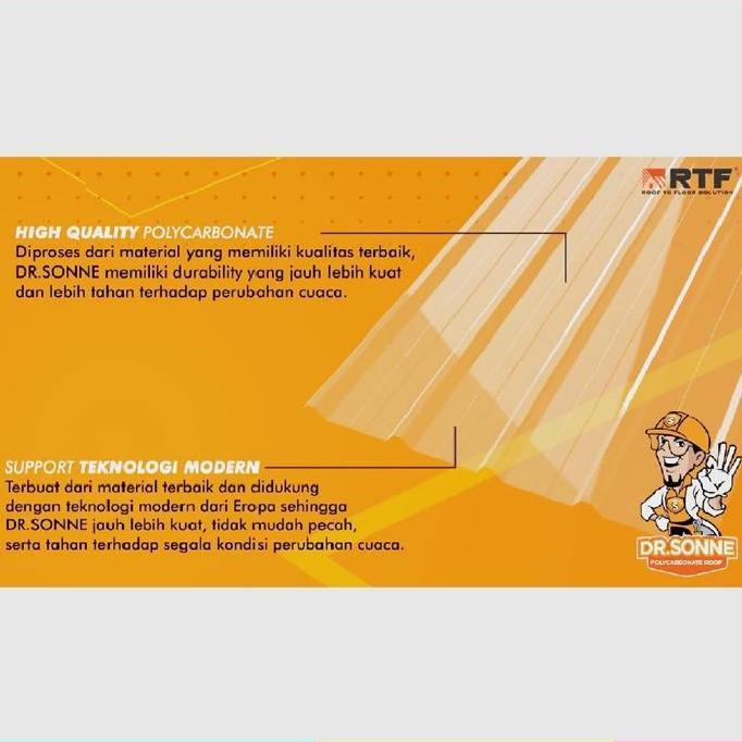 TERLARIS Atap Transparan / Varian Dr. Sonne XT1040 / Spandek / Polycarbonat gratis ongkir