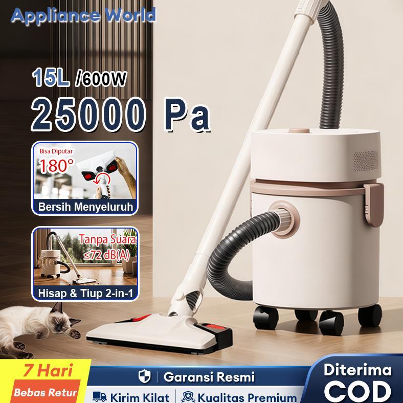 AW 600W 15L Vacuum Cleaner Wet and Dry 28000PA Penyedot Debu Multifungsi Untuk Sedot Debu dan Air Va