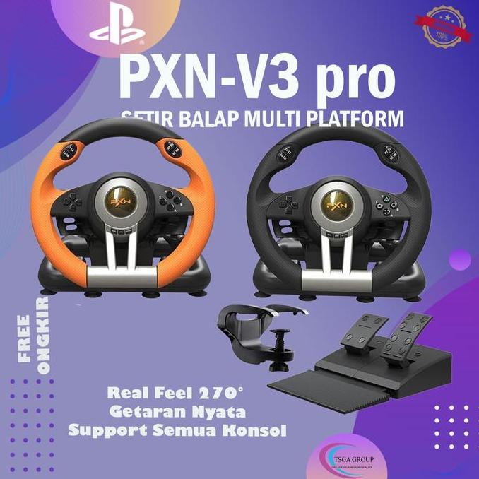 STIRAN GAME MOBIL RACING STEERING WHEEL RACING PXN V3 PRO STIR PS 4 PC XBOX ONE SERIES / STEER RACE 