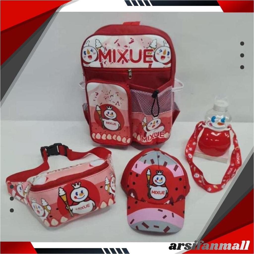 Tas Anak Sekolah Karakter Mixue Ransel Anak Perempuan Terbaru Paketan tas anak free tumbler mixue MA
