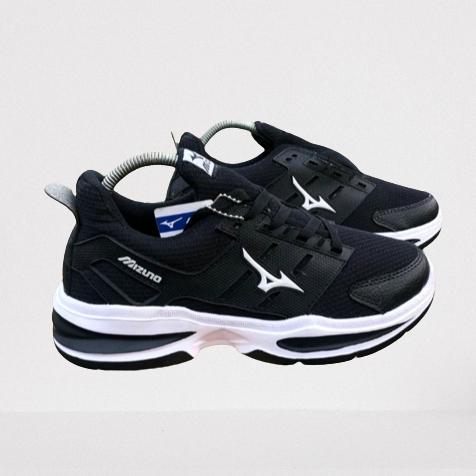 bestpromo sepatu mizuno pria model running hitam putih - sepatu olahraga volly - spatu sneakers pria
