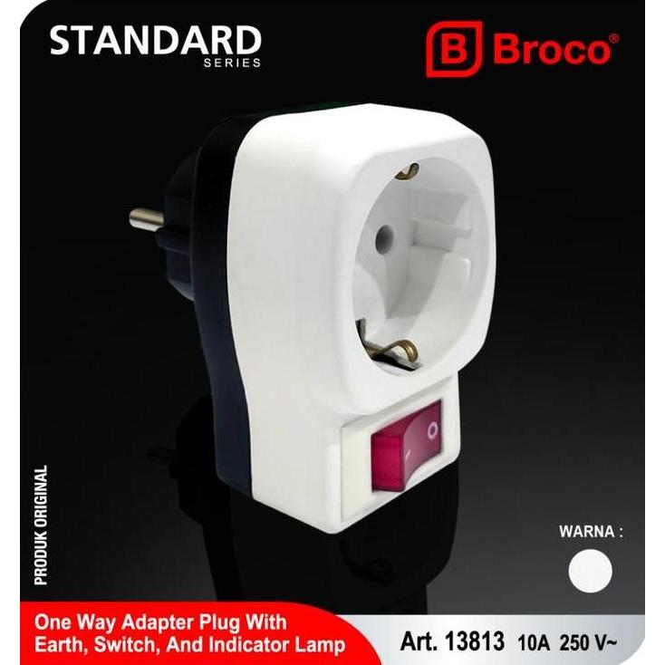 Flo_zime - BROCO Stop Kontak Outbow Stop Kontak Saklar Tusuk Kontak 1 Cabang dengan Arde, Saklar dan