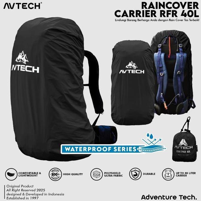 Avtech - Rain Cover Bag Waterproof Pelindung Tas Anti Air 40-50 Liter - Cover Carrier 40 Terbaru 