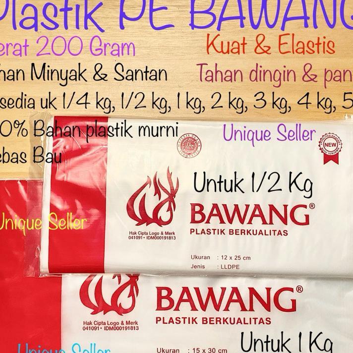 Plastik Pe Bawang Tebal 03 Uk 10X20 (1/4 Kg) 12X25 (1/2 Kg) 15X30 (1 Kg) 18X35 (2 Kg) 20X35 (3 Kg) 2