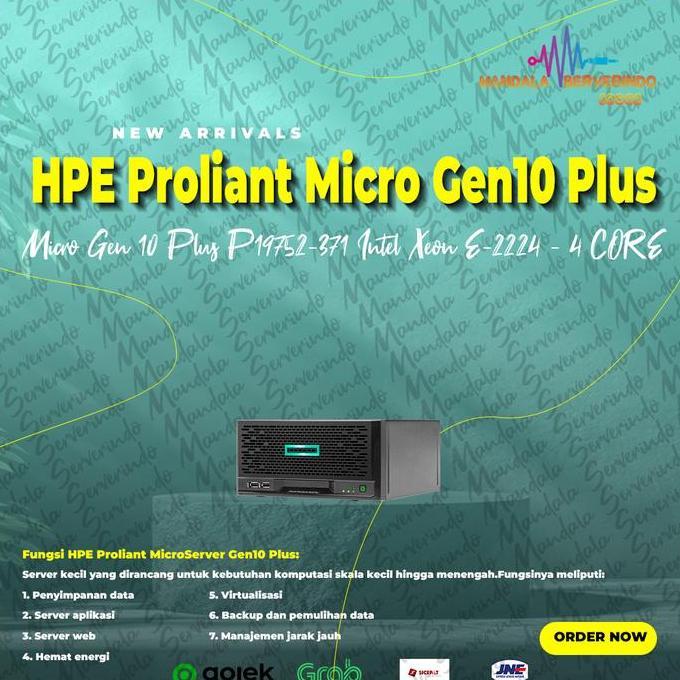 HPE Proliant MicroServer Gen10 Plus P19752-371 Intel Xeon  E-2224 - 4 CORE 3.4GHz ram 8GB  DDR4 hard