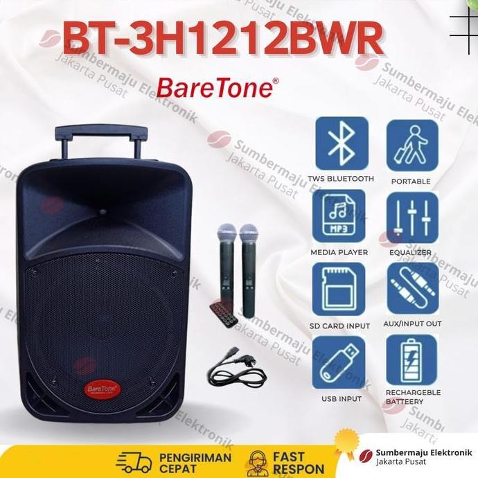 TERLARIS PAKET PORTABLE BARETONE 1212 BWR SPEAKER