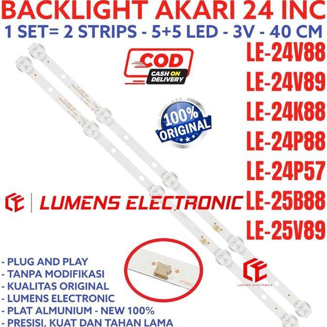TERLARIS BACKLHT TV LED AKARI 24 INC 25 LE 24V88 24V89 24K88 24P88 24P57 25B88 25V89 LAMPU LED 5K 3V