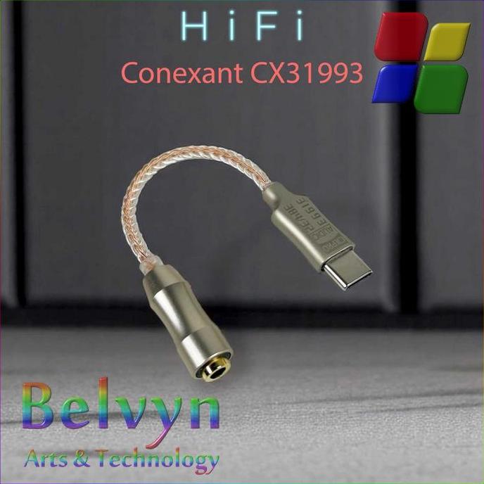 TERLARIS ALAC KABEL USB TYPE C KE 3.5MM ADAPTOR HIFI DAC CONEXANT CX31993 CHIP - CX-PRO