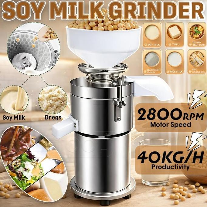 DUDLEY Mesin Giling Susu Kedelai Elektrik Pisah Ampas Tepung Penggiling Gerinda Stainless Steel Mesi