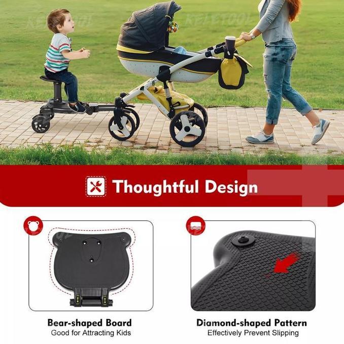 DUDLEY Universal Kursi Boncengan Tambahan untuk Stroller Anak Roda Dua Stroller Anak Tempat Duduk Ta