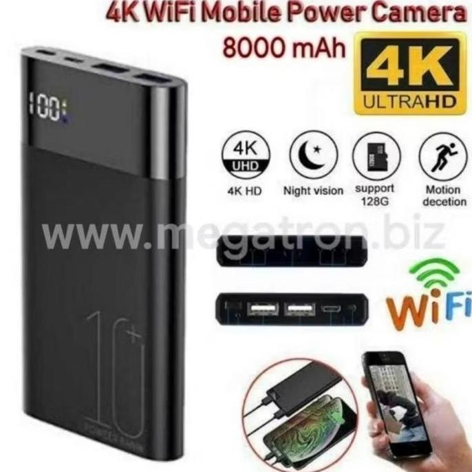 Wifi Spy Camera model Powerbank pantau dari HP Support IR