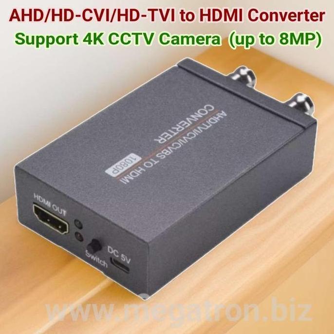 AHD/CVI/TVI CCTV to HDMI Converter Support up to 8MP 4K CCTV Camera