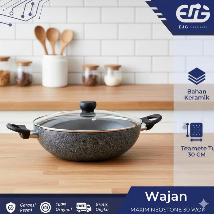 TERMURAH - WAJAN MAXIM NEOSTONE WOK / WAJAN KERAMIK 30cm