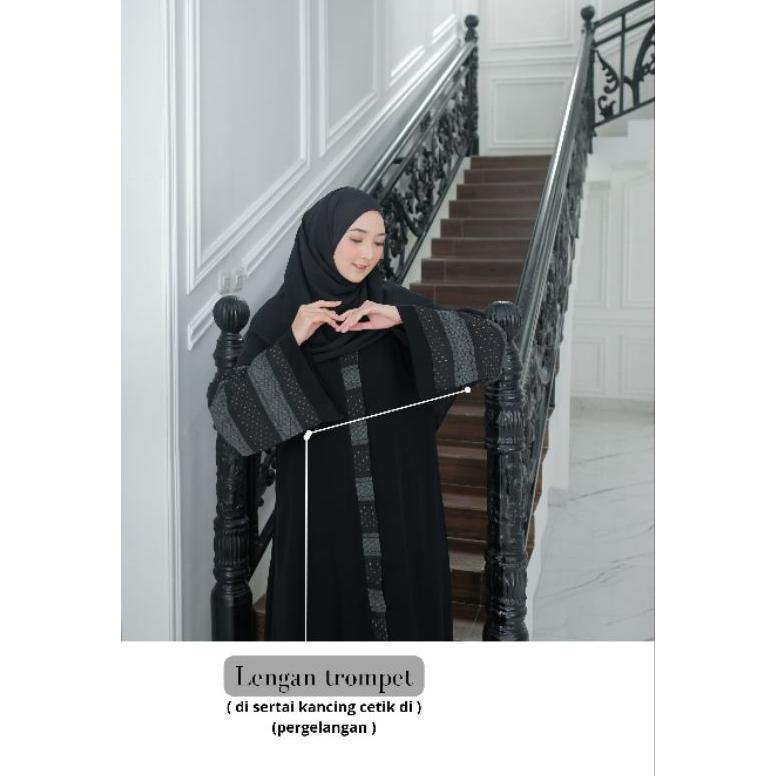 Original Marwah Abaya // Gamis Arab Hitam Jatblack Premium // Outer Busui Mewah Kekinian 2026