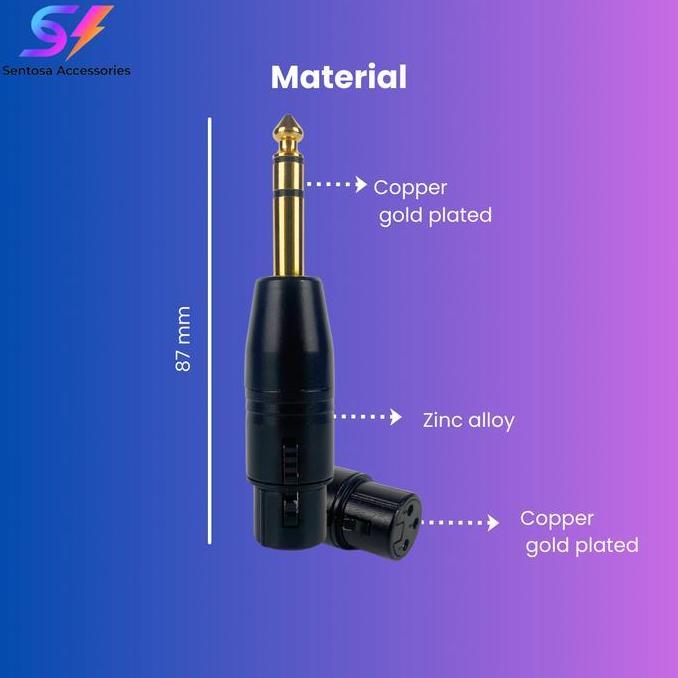 Adaptor converter XLR Female To Akai male Stereo 6.5 KREZT TE 006 KZT