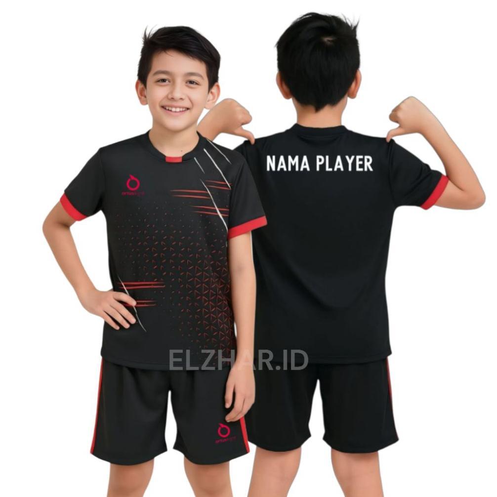OFFICIAL Free Sablon Nama Stelan baju Futsal Anak Anak 5-14 tahun Bisa Cod 2026