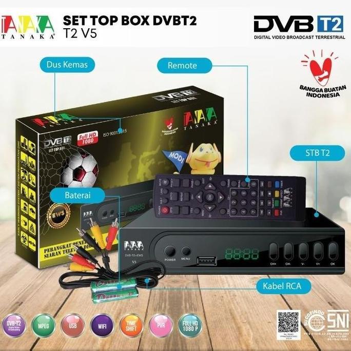 Tergacor HARGA Set Topbox Tv Digital Tanaka T2 V5 set topbox tv analog ke digital / set topbox tv di