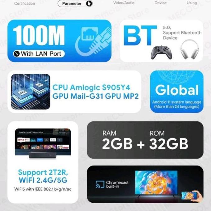 Mecool KT2 4K STB Android TV DVB-T2 Hibrid Set Top Box 2G+32G Google & Netflix Certified