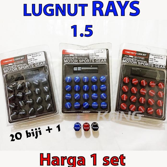 NEW Lugnut Rays 1.5 Hitam Merah Biru Emas Baut Racing [terbaik][terlaris]