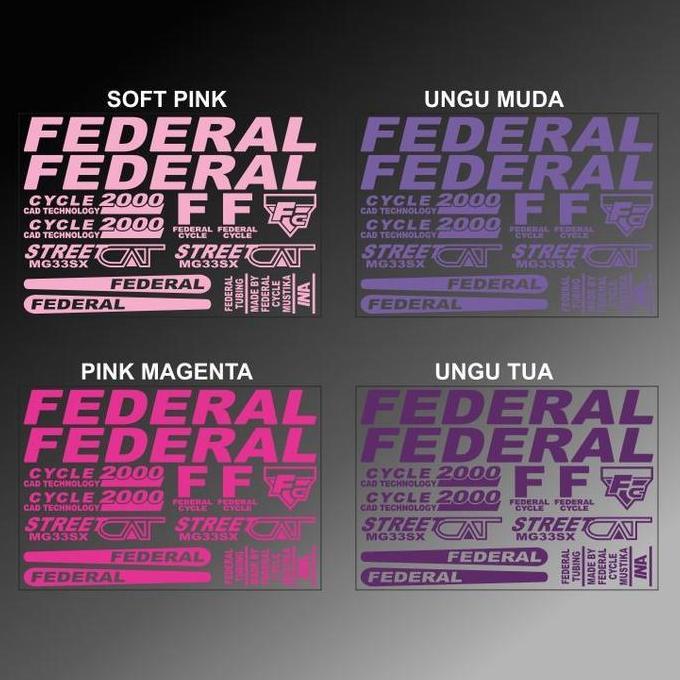 Cutting Sticker Sepeda FEDERAL Street Cat MG33SX Stiker Bike Streetcat MG 33 SX 1Set