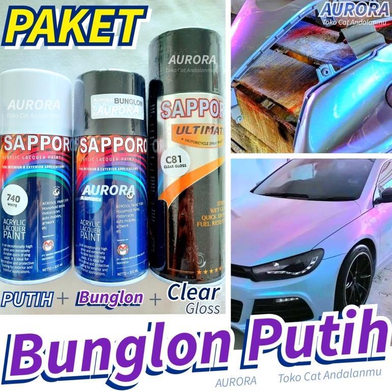 NEW Paket Sapporo Cat Bunglon Putih seperti Lembayung 2 Warna Biru dan Ungu / Pilok Tahan Bensin sep